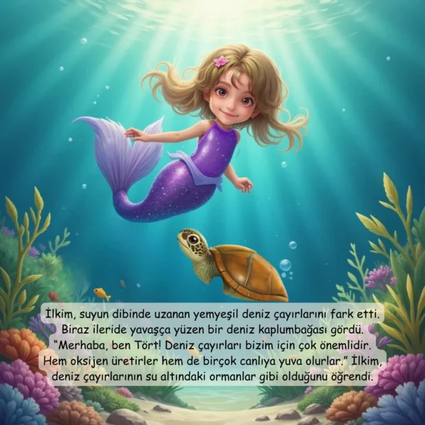 Denizkızı Temalı - İsme Özel Masal Kitabı - Görsel 11