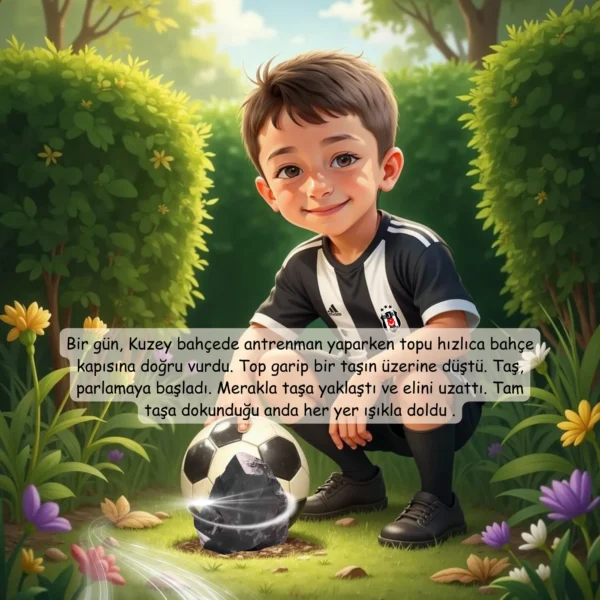 Siyah Beyaz Futbol Masalı - İsme Özel Masal Kitabı - Görsel 4