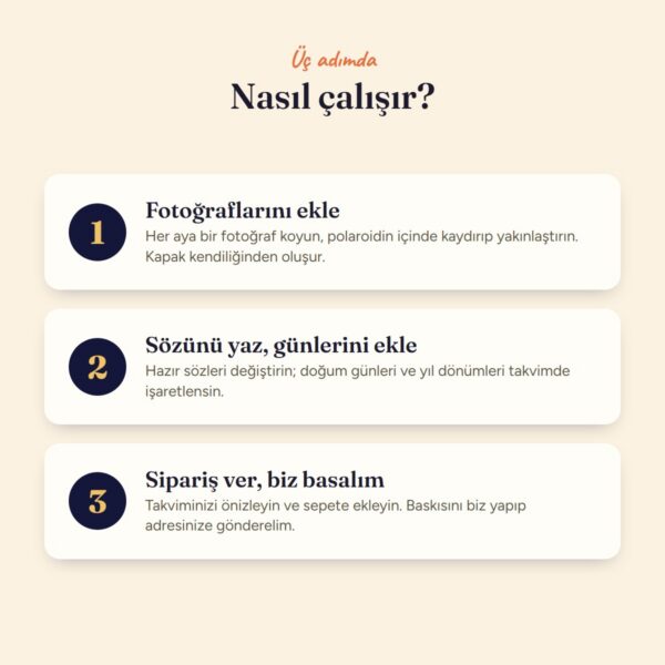 Kendi takvimini tasarla: üç adımda nasıl çalışır